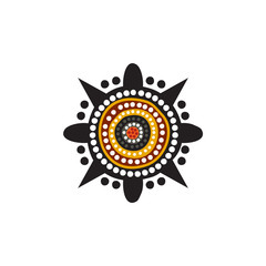 Fototapeta premium Aboriginal art dots painting icon logo design template