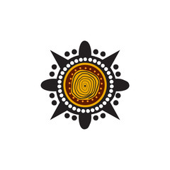 Aboriginal art dots painting icon logo design template