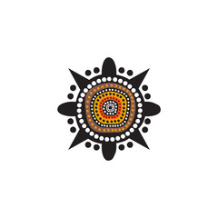 Aboriginal art dots painting icon logo design template
