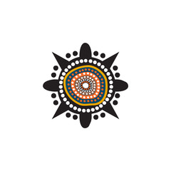 Aboriginal art dots painting icon logo design template