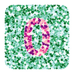 digit 0 color distributed circles dots illustration