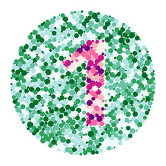 Digit 1 color distributed circles dots illustration
