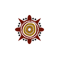 Aboriginal art dots painting icon logo design template