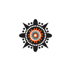 Aboriginal art dots painting icon logo design template