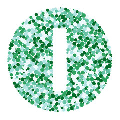 i letter color distributed circles dots illustration