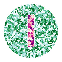 i letter color distributed circles dots illustration