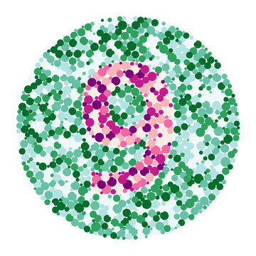 Digit 9 color distributed circles dots illustration