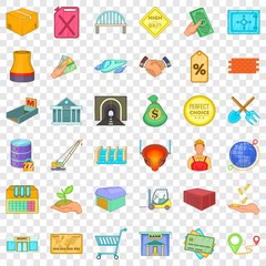 Economics icons set. Cartoon style of 36 economics vector icons for web for any design