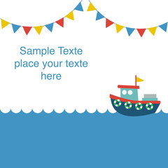 Sea Boat child card 