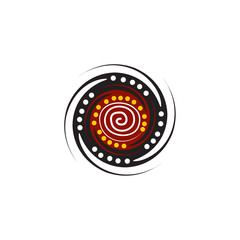 Aboriginal art dots painting icon logo design template