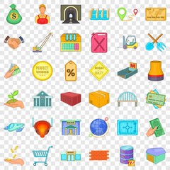 Economy icons set. Cartoon style of 36 economy vector icons for web for any design