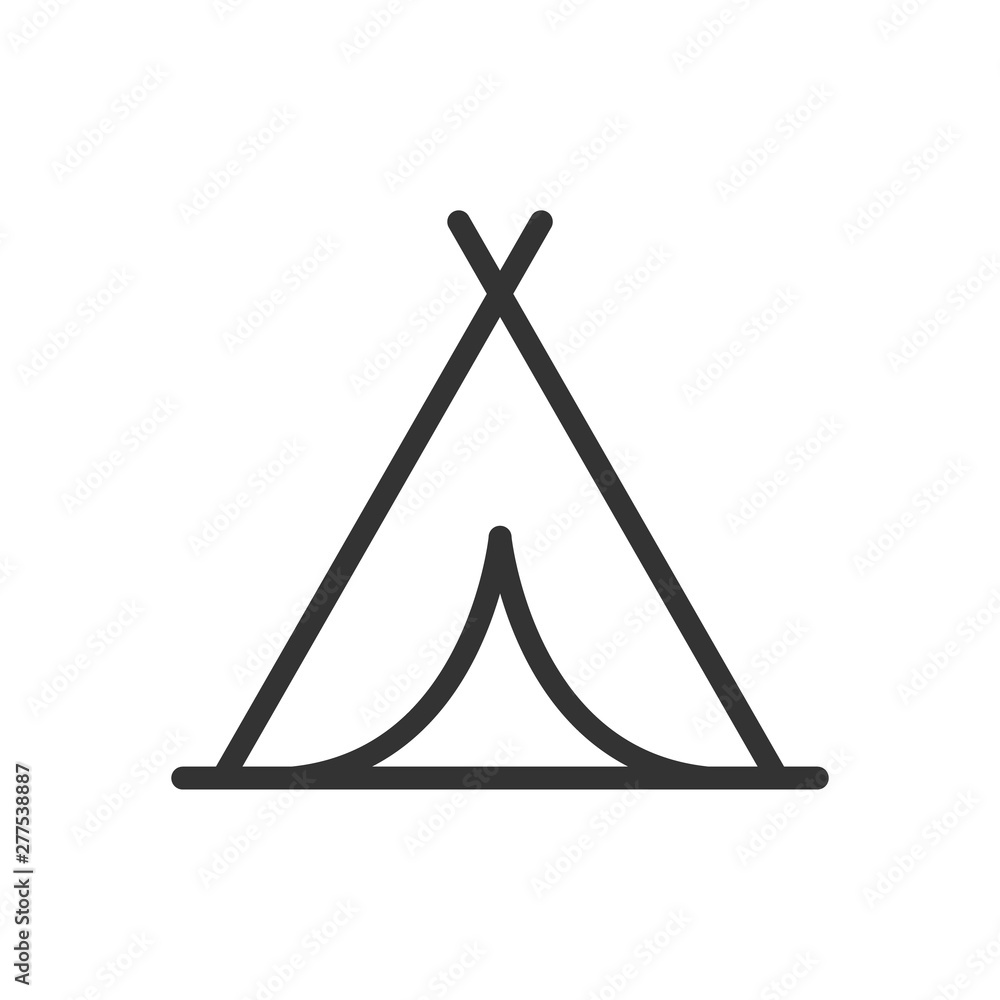 Poster tourist canvas tent outline ui web icon. canvas tent vector icon for web, mobile and user interface 