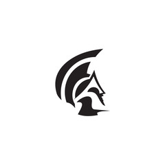 Spartan warrior logo design vector template