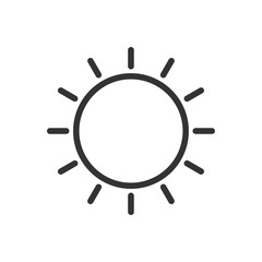 sun outline ui web icon. sun shine vector icon for web, mobile and user interface design isolated on white background
