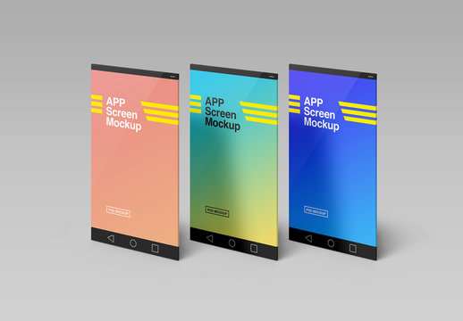 App Screens Mockup Front View