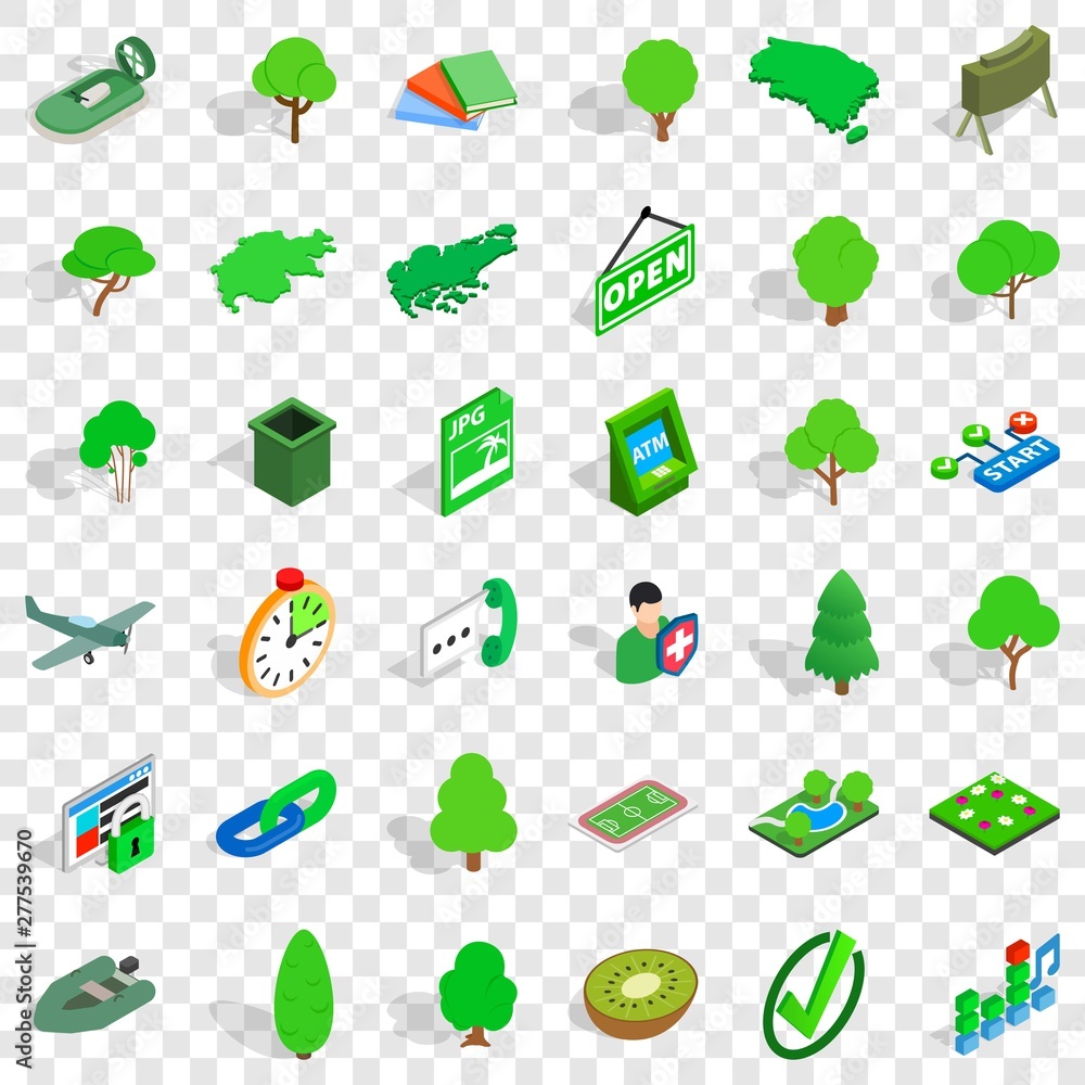 Poster goverment icons set. isometric style of 36 goverment vector icons for web for any design