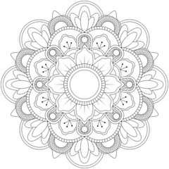Black and white mandala vector illustration EPS 10
