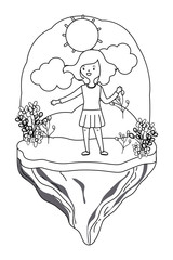 Teenager girl cartoon design vector illustrator