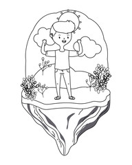 Teenager boy cartoon design vector illustrator