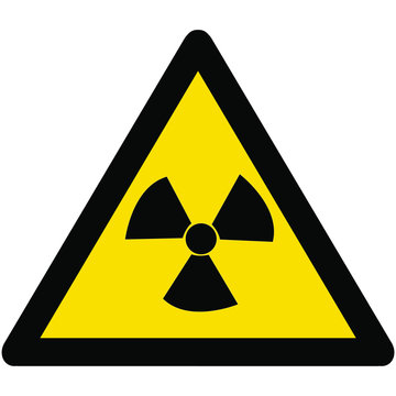 Warning sign radioactive material icon, symbol. Vector illustration EPS 10
