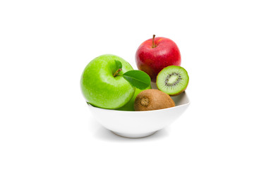 Diet, healthy fruit  in the white bowl - healthy breakfast. Still Life of Fruit