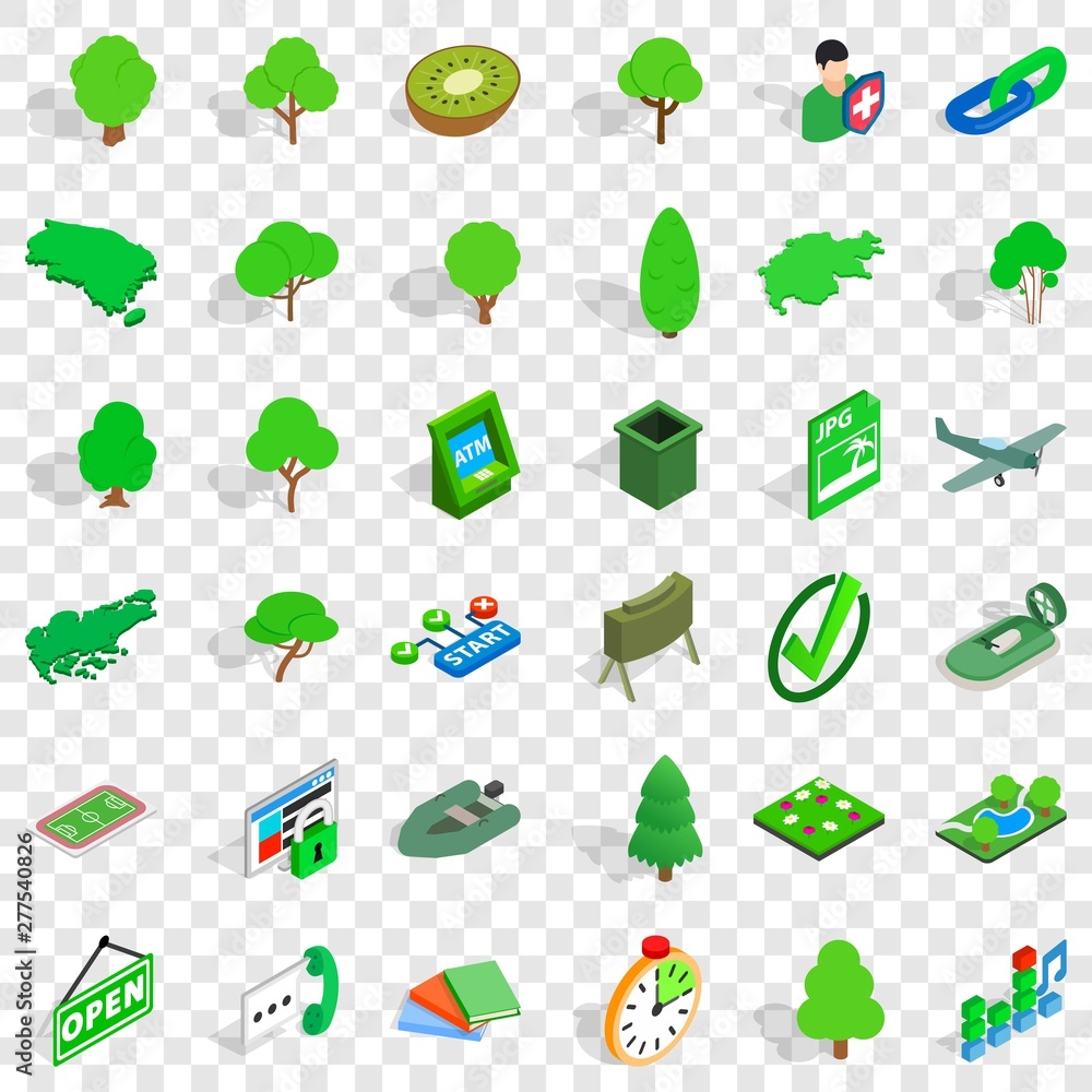 Aufkleber apple icons set. isometric style of 36 apple vector icons for web for any design
