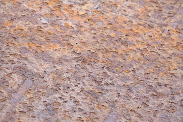 Close up old rusty metal sheet for background texture 