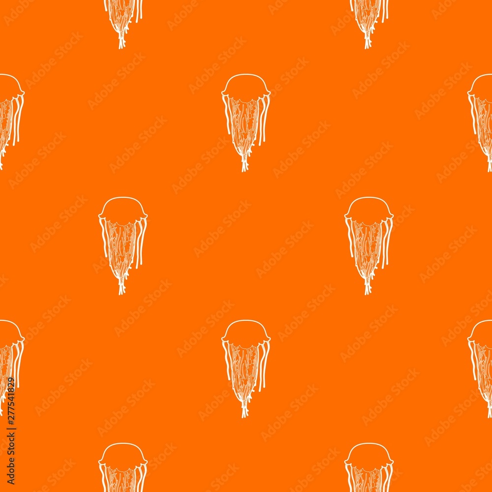 Poster jellyfish pattern vector orange for any web design best