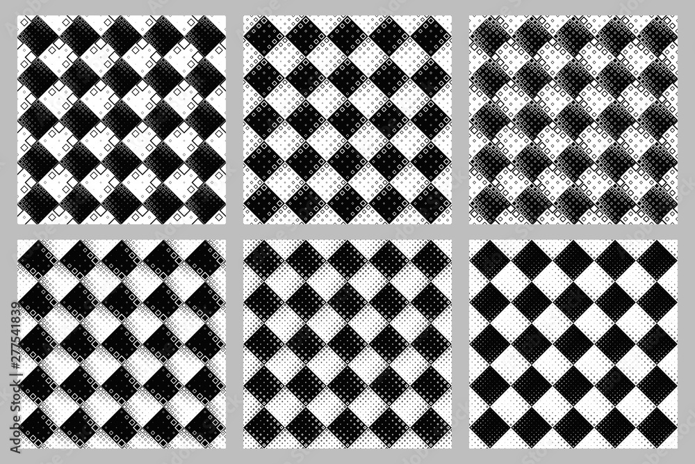 Poster abstract diagonal square pattern background set - vector graphic