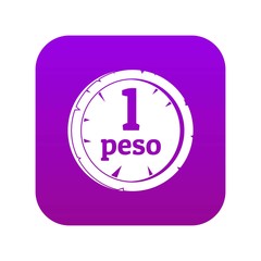 Peso icon digital purple for any design isolated on white vector illustration