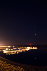 Charzykowy rower wodne port przystań noc gwiazdy kosmos © Dariusz