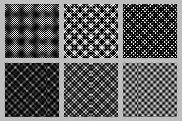 Geometrical diagonal rounded square pattern background set - abstract vector graphic designs from squares