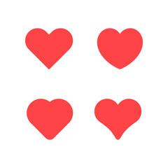 Set icons of heart and love concept