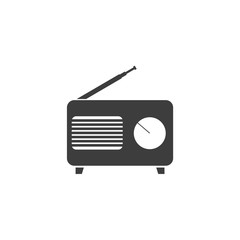 Radio icon template black color editable. Radio symbol vector sign isolated on white background. Simple logo vector illustration for graphic and web design.