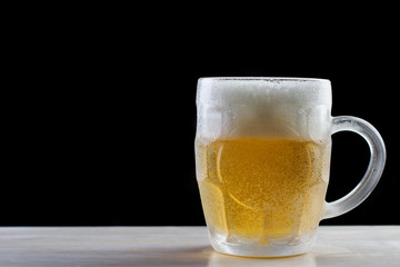 Full beer glass. Light beer glass