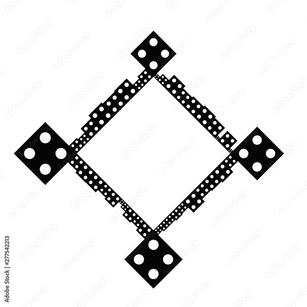 Poster monochrome geometrical dot frame background - abstract modern vector graphic design