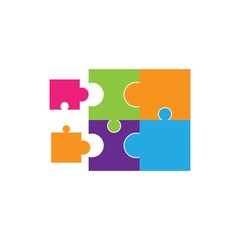 puzzle logo vector icon template