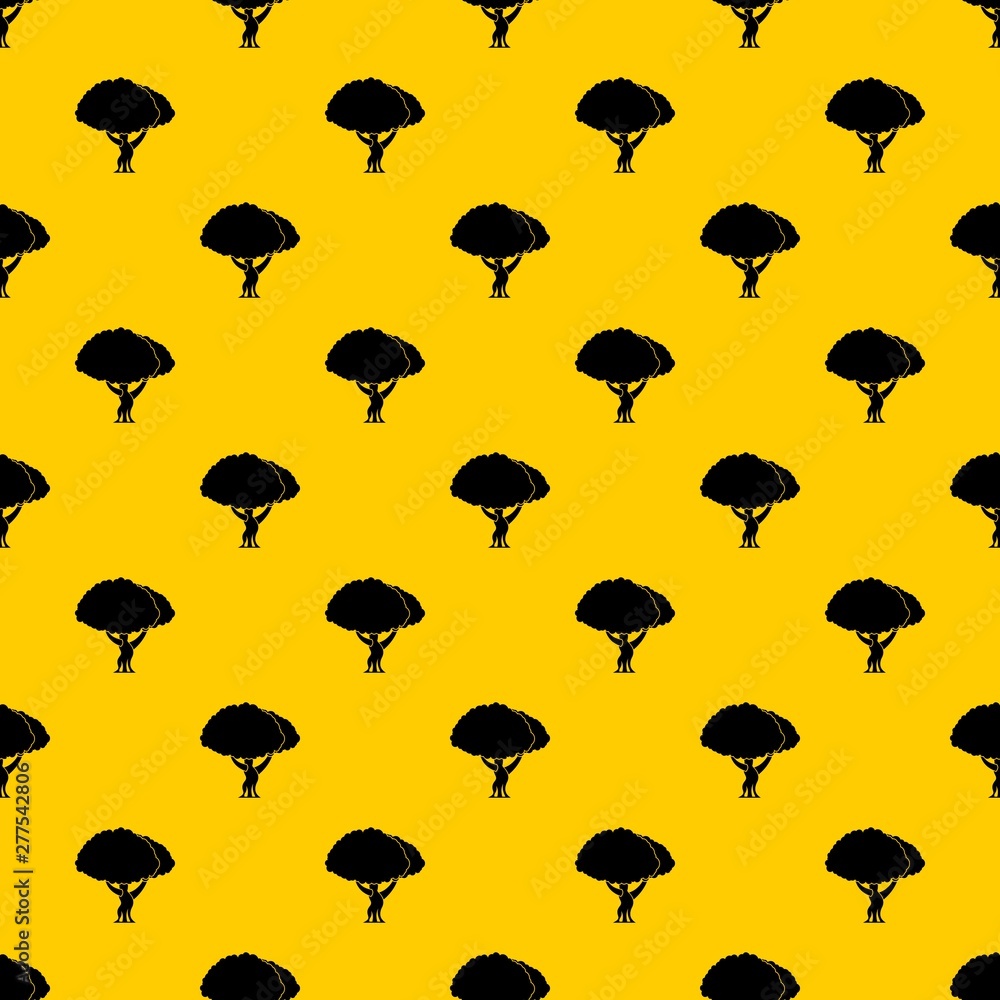 Poster tree pattern seamless vector repeat geometric yellow for any design