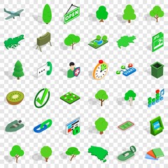 Grass icons set. Isometric style of 36 grass vector icons for web for any design