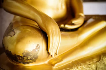 Fotobehang Boeddha Close up hand of Golden buddha statue in the temple  © nungning20
