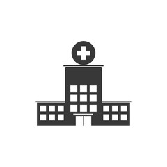 Hospital icon template black color editable. Hospital symbol vector sign isolated on white background. Simple logo vector illustration for graphic and web design.