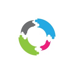 puzzle logo vector icon template