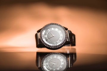 luxury woman wristwatch isolated on studio background. hand watch background. wrist watch.