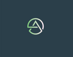 Creative geometric logo sign letter A in a circle for the company