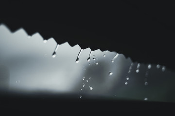 Rain Drops of rain from the roof 