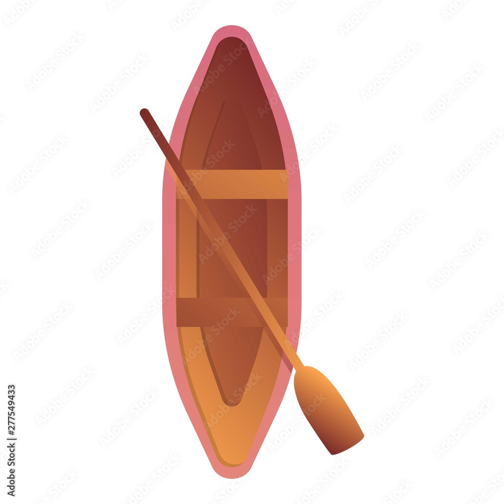 Aufkleber top view kayak icon. cartoon of top view kayak vector icon for web design isolated on white backgrou