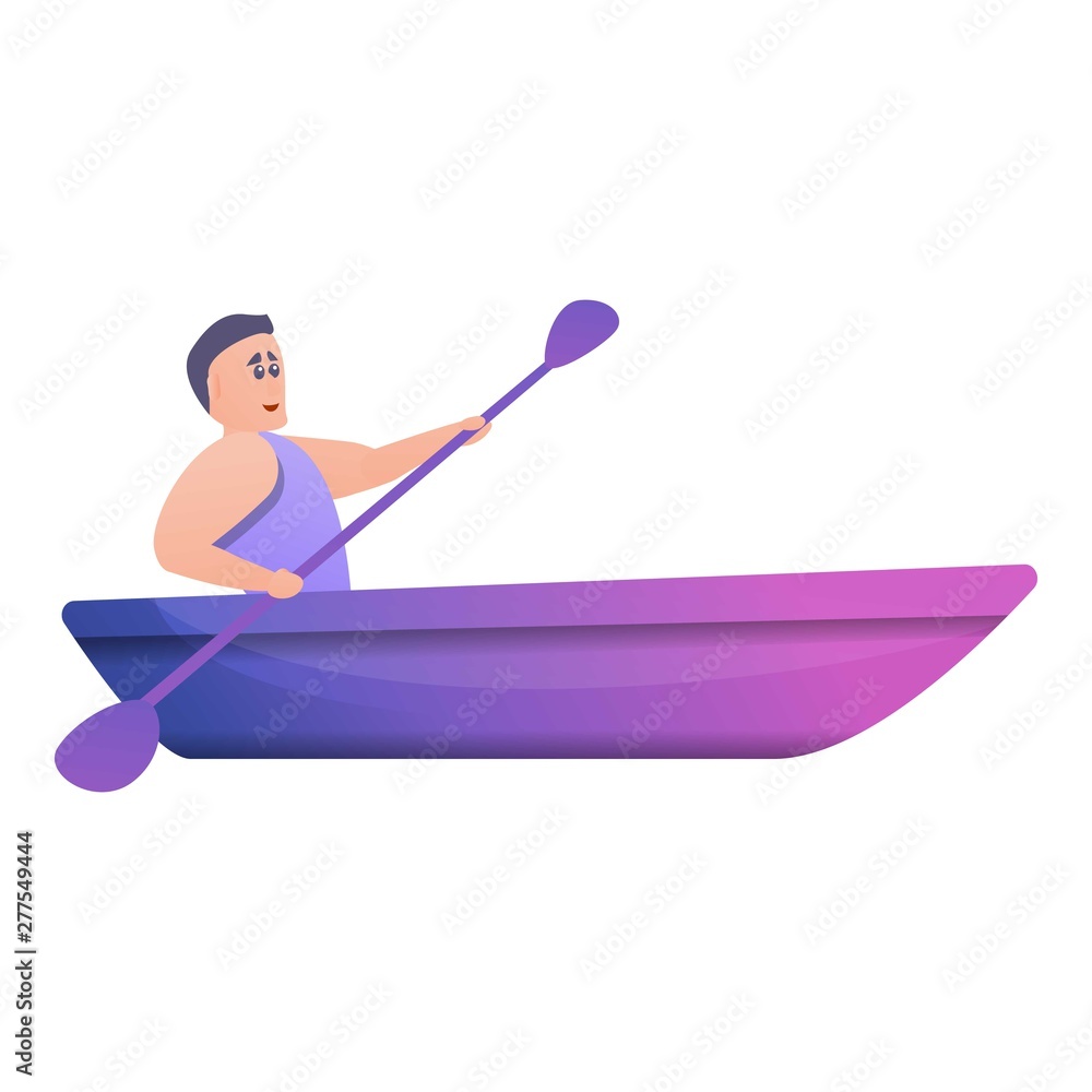 Aufkleber man kayak activity icon. cartoon of man kayak activity vector icon for web design isolated on white 