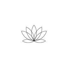 Water lily flower icon. Lotus line symbol Simple illustration of water lily flower vector icon for web. silhouette