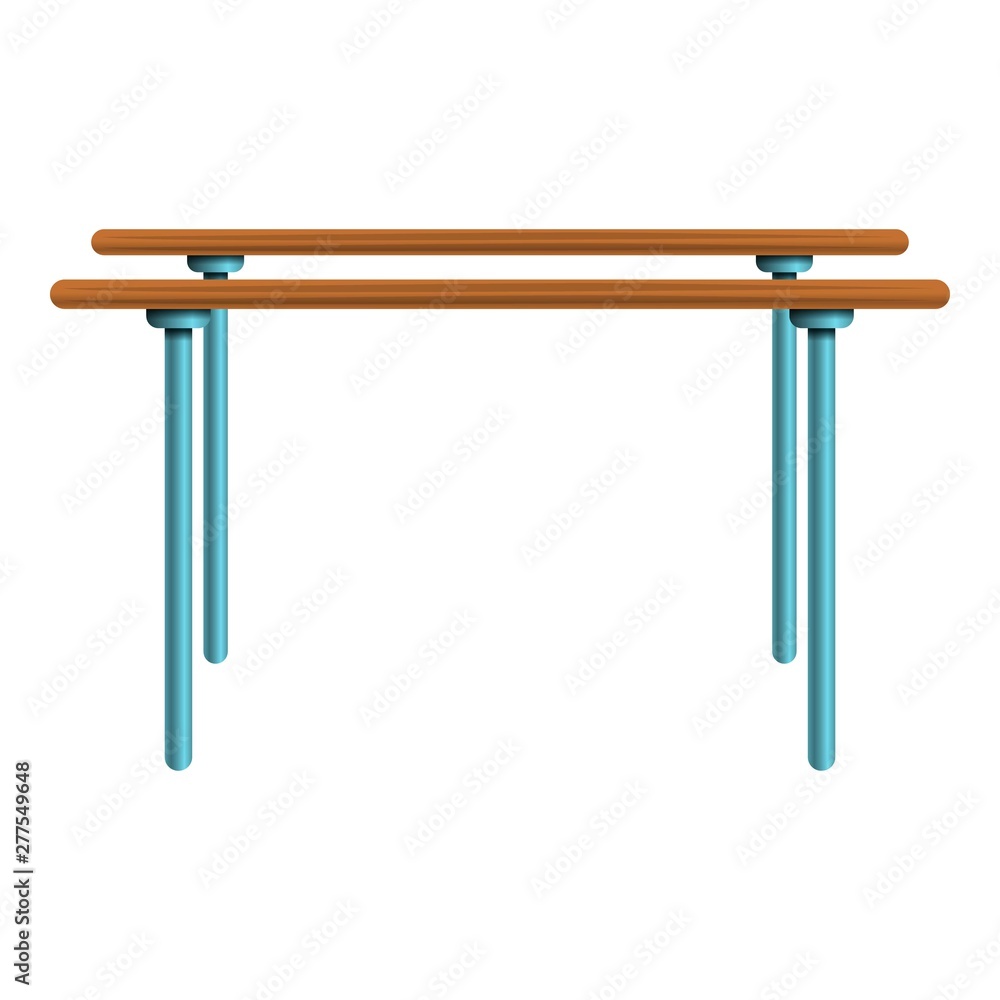 Poster parallel bars icon. cartoon of parallel bars vector icon for web design isolated on white background