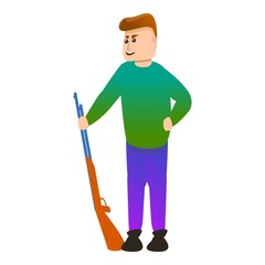 Shotgun shooter icon. Cartoon of shotgun shooter vector icon for web design isolated on white background